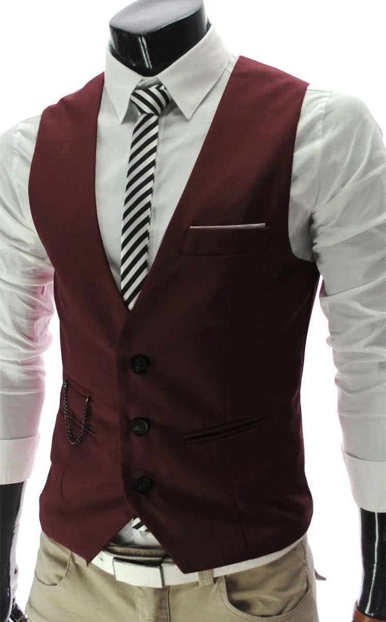 Новинка 2017 Мужская одежда деловые блейзеры жилеты без рукавов приталенные