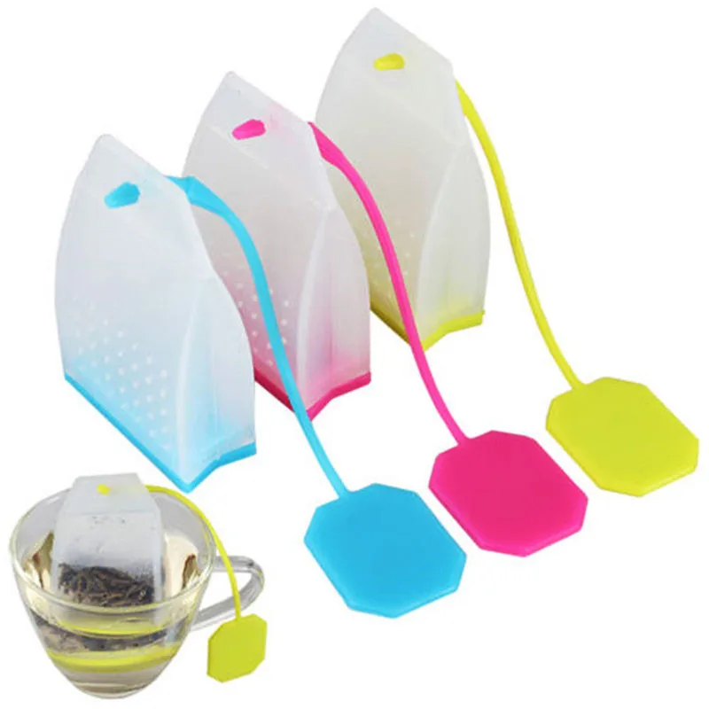 1Pcs Resuable Food Grade Silicone Tea Bag Holder Tea Strainers Herbal Tea Infusers Filters Scented Tea Accessories