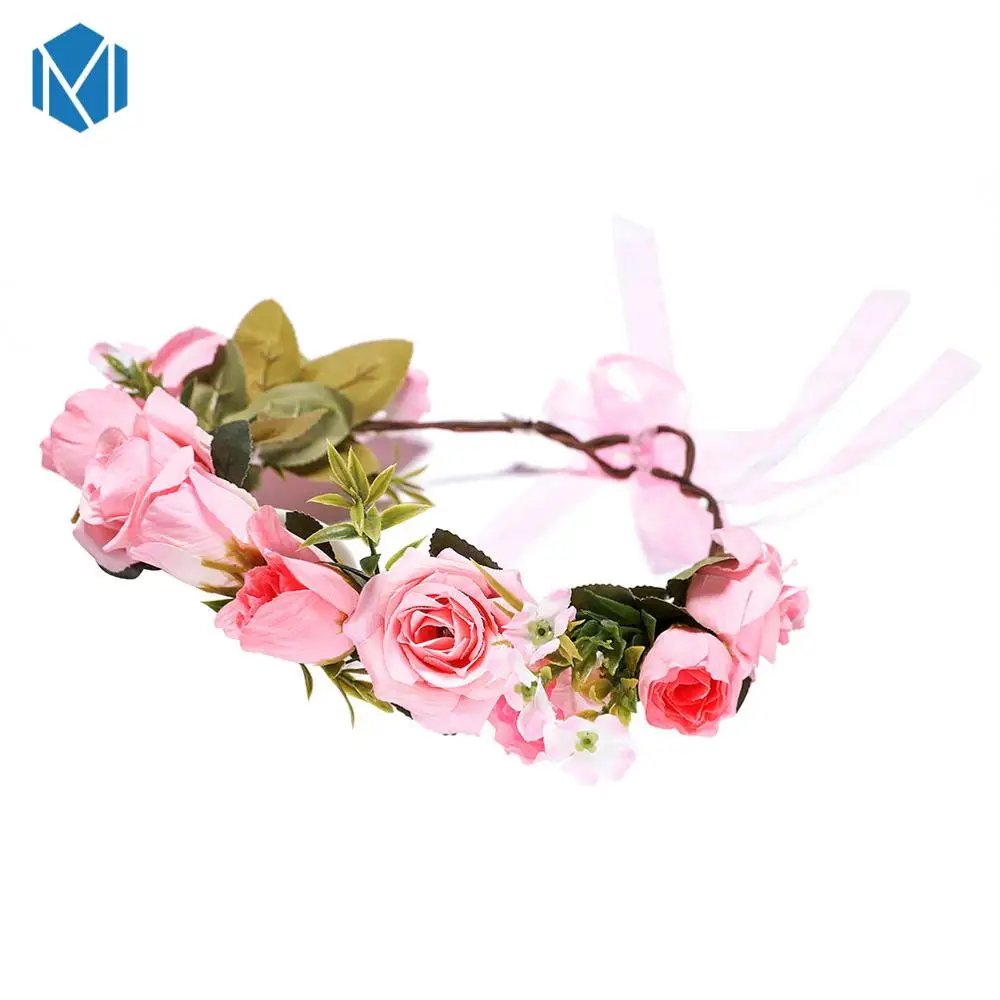 headband 2 Свадебный Цветочный венок, повязка на голову для девочек, цветочные резинки для волос, повязка для волос для женщин, аксессуары для волос для свадебной вечеринки, повязки на голову Hoofdband - Цвет: headband 2