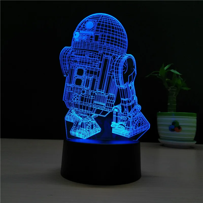 7 цветов Звездные войны лампа 3D визуальные Светодиодные ночные светильники для