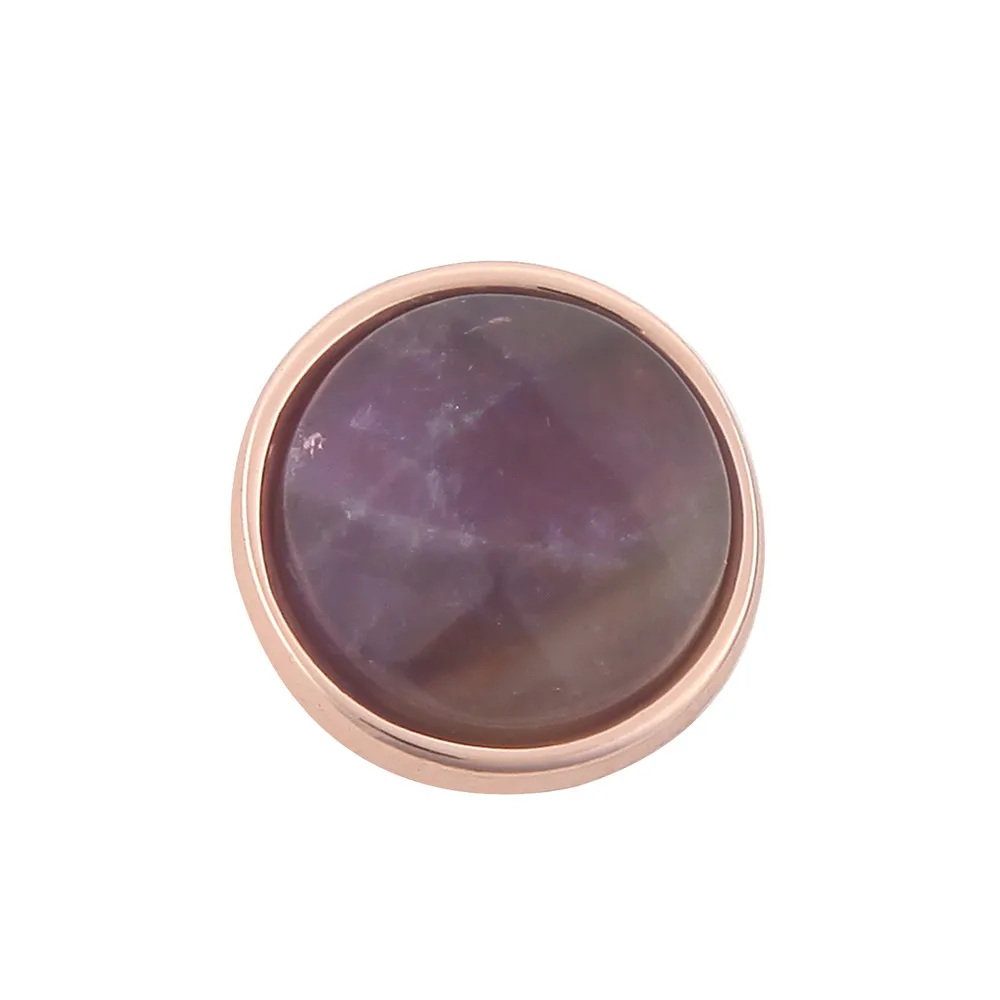 6 Rose Gold SANSHOOR Круглые Натуральные Камни Желания Подвески для Сеточного и Кожанных Браслетов DIY Браслеты - Окраска металла: 6 Rose Gold