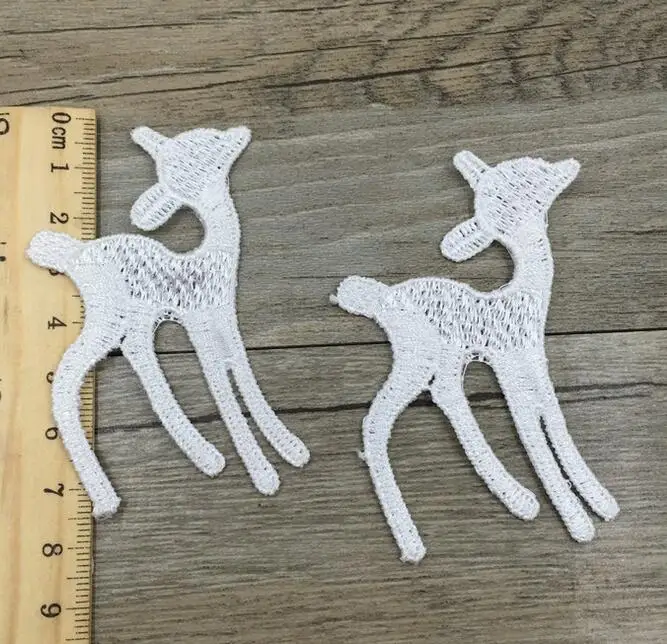 Кружевная аппликация 15 шт./лот с мультяшным оленем сетчатая отделка для одежды