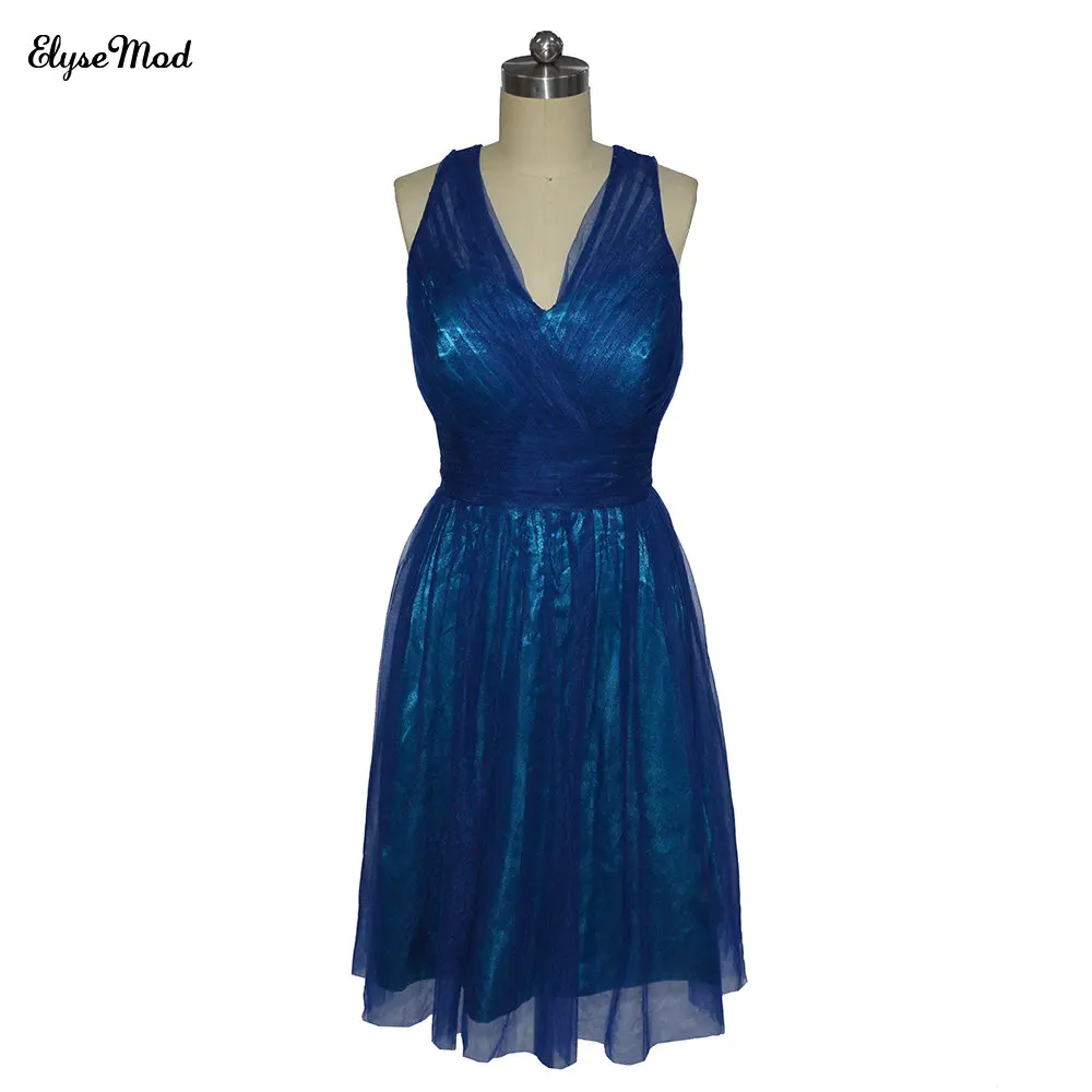 

Loveable A-Line V Neck Tank Sleeveless Tulle Discount Bridesmaid Dresses Party Bow Gown