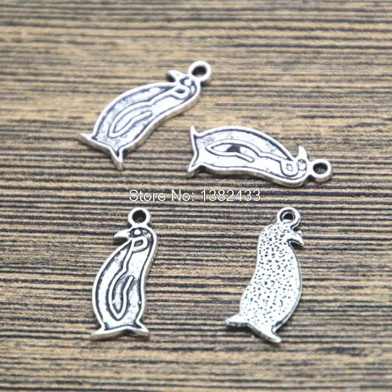 30 шт. подвески в виде пингвина античного тибетского серебра 20x8 мм | Украшения и
