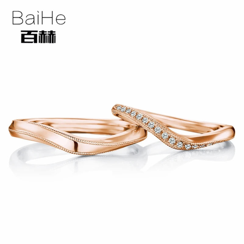 Женское кольцо BAIHE из 100% натурального золота 18 К 0 12 карат сертифицированное