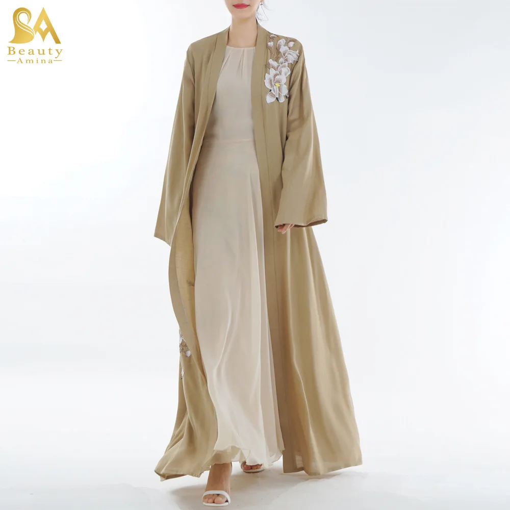 BA Дубай платье Исламская одежда цветок кардиган с вышивкой мусульманское Абая