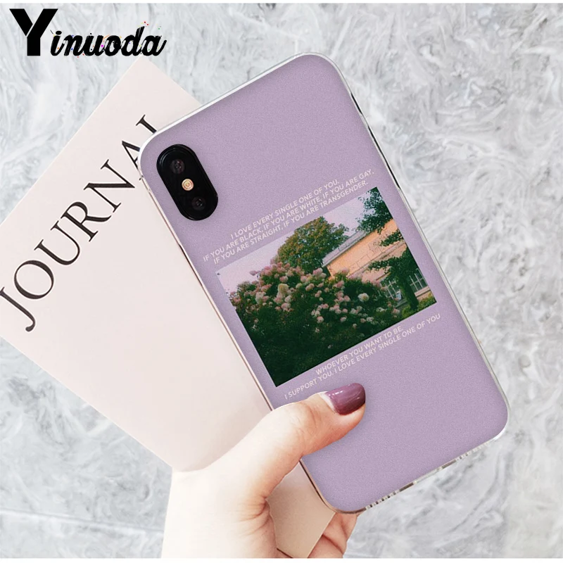 Yinuoda эстетический рисунок цветочный принт мягкий чехол для телефона iPhone 8 7 6 6S Plus X