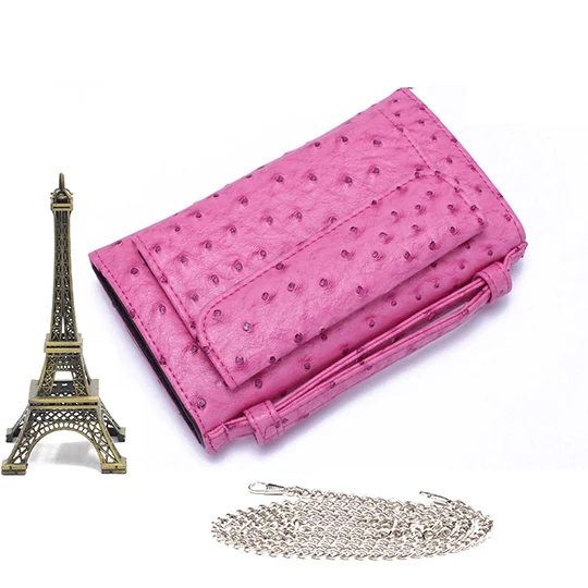Ostrich Pink TOPHIGH, модные женские кошельки-клатчи со змеиным узором, Аллигатор, натуральная коровья кожа, сумка на плечо, Длинный кошелек, женский кошелек - Цвет: Ostrich Pink
