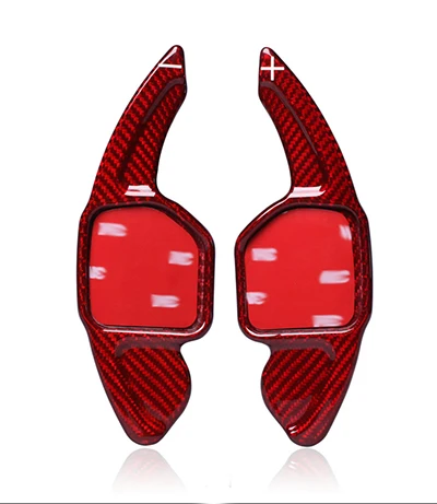 RED Ди из 2 предметов редуктор углеродного волокна колесо переключения Paddle Shift расширение для Audi A3 A4L A5 A6L A7 A8 TT TTS SQ5 RS3 Q3 Q5 Q7 S5 S6 - Цвет: RED