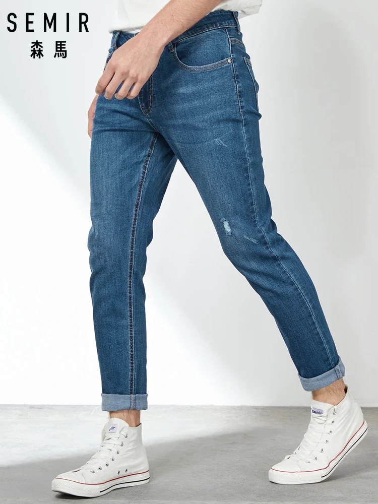 SEMIR новинка весны 2019 мужские эластичные хлопковые Стрейчевые джинсы брюки