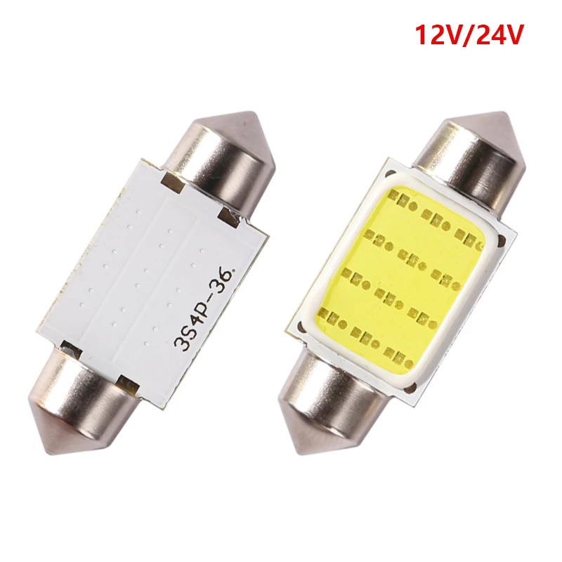 100X 12V/24V купол с фестонами светильник 31 мм 36 39 42 C5W автомобилей COB 12 чип Авто супер