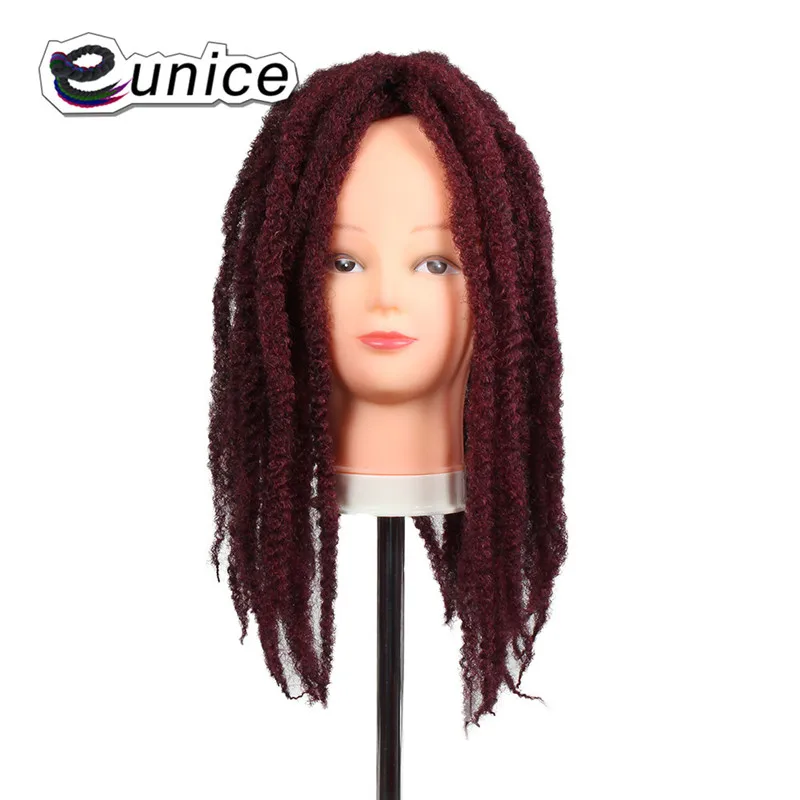 Eunice Blonde 613 пучки синтетических плетение волос для женщин носить африканские косички марли 1" 3 упаковки Омбре афро кудрявый объемный - Цвет: M1b/бургунди