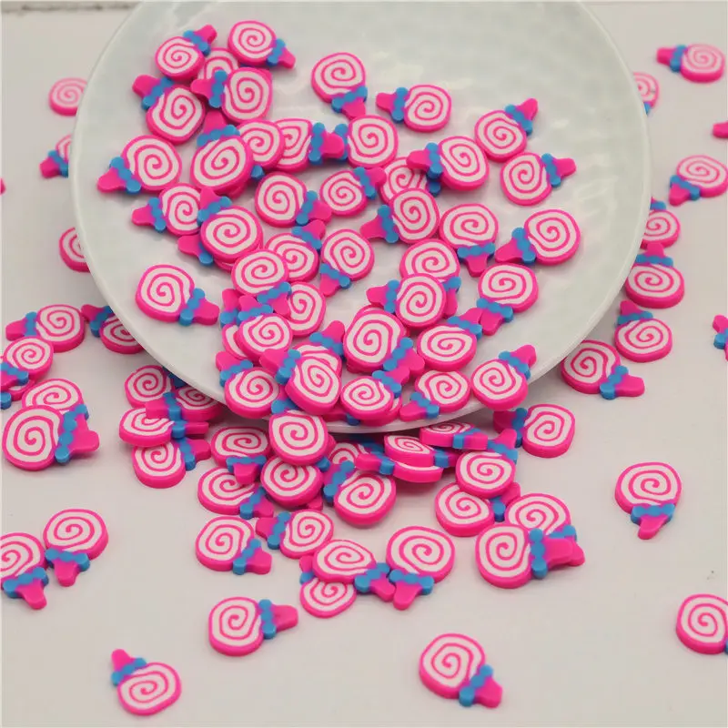 lolipop Pink 10mm 50 г/лот полимера Горячая Полимерная глина декоративная обсыпка Конфета Сделай Сам/присутствует/торт посыпка для ремесленничество, "сделай сам" - Цвет: lolipop Pink 10mm