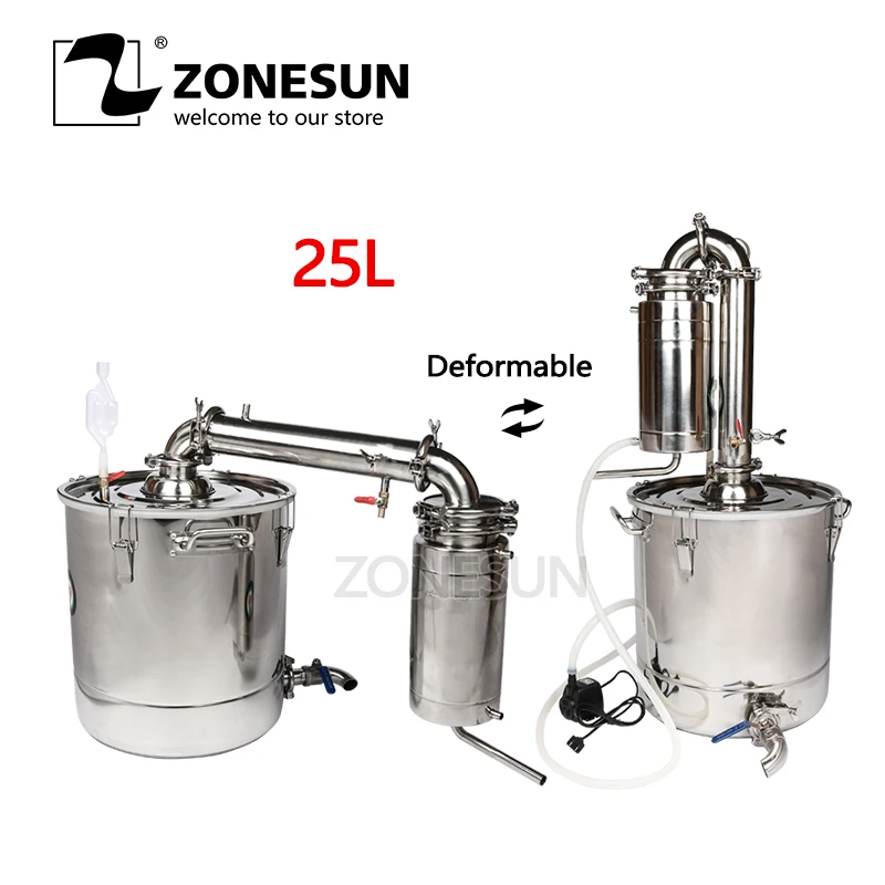 Домашнее устройство для пивоварения вина ZONESUN Houshold из нержавеющей стали 25 л