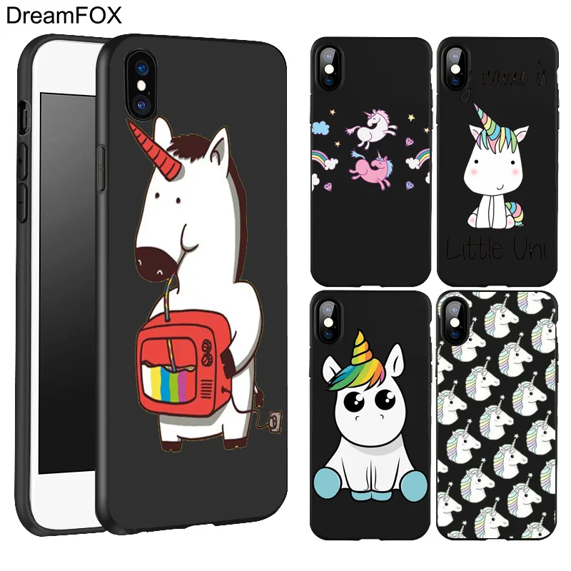 DREAMFOX L027 Cute Horse Unicorn Black Soft TPU Silicone Case Cover For Apple iPhone 11 Pro XR XS Max X 8 7 6 6S Plus 5 5S 5G SE |