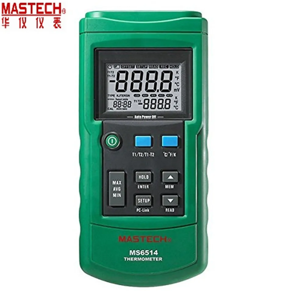 Фото Двойной цифровой термометр канала MASTECH MS6514 температура логгер-тестер USB Двойной цифровой термометр канала MASTECH MS6514 температура логгер-тестер USB