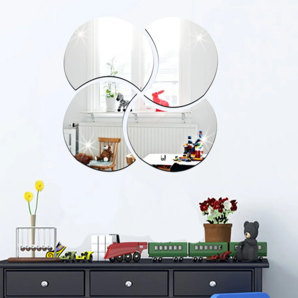 Mirror Crescent Round Decoration 3d Crystal Face Detachable Bedroom Living Room Kitchen TV Background Wall Bathroom Dormitory | Дом и сад