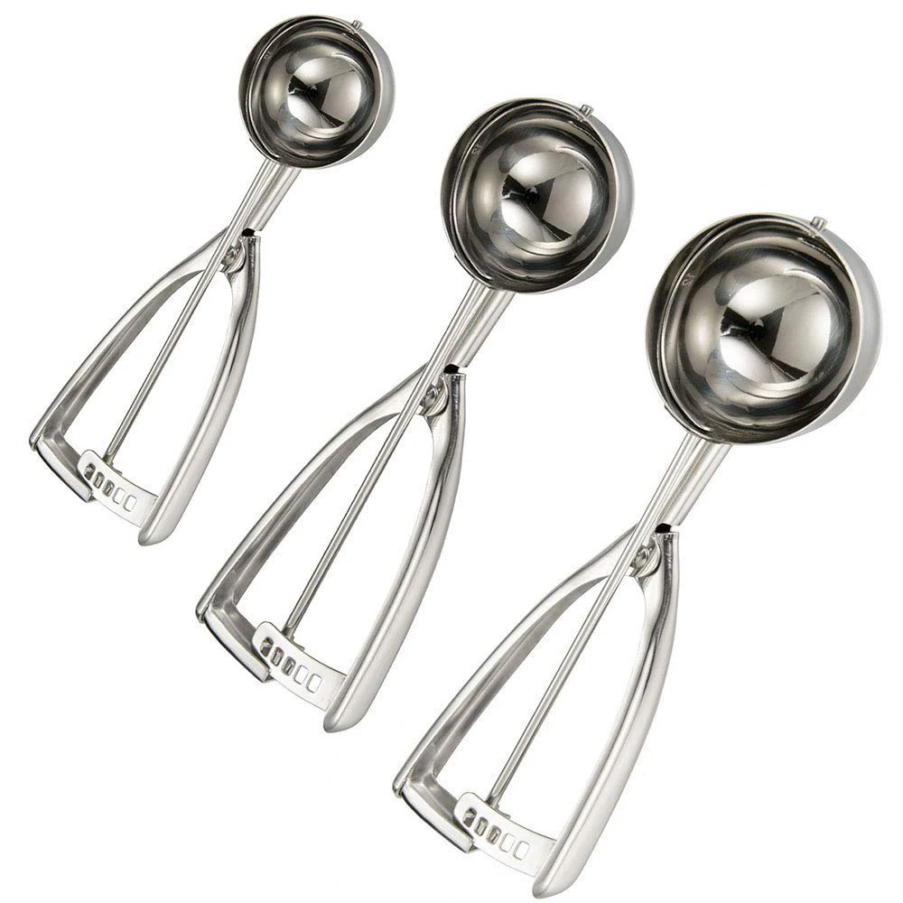 kitchen Tools Stainless steel spoon ice cream mashed potatoes watermelon Cookies spring handle scoop accessories | Дом и сад