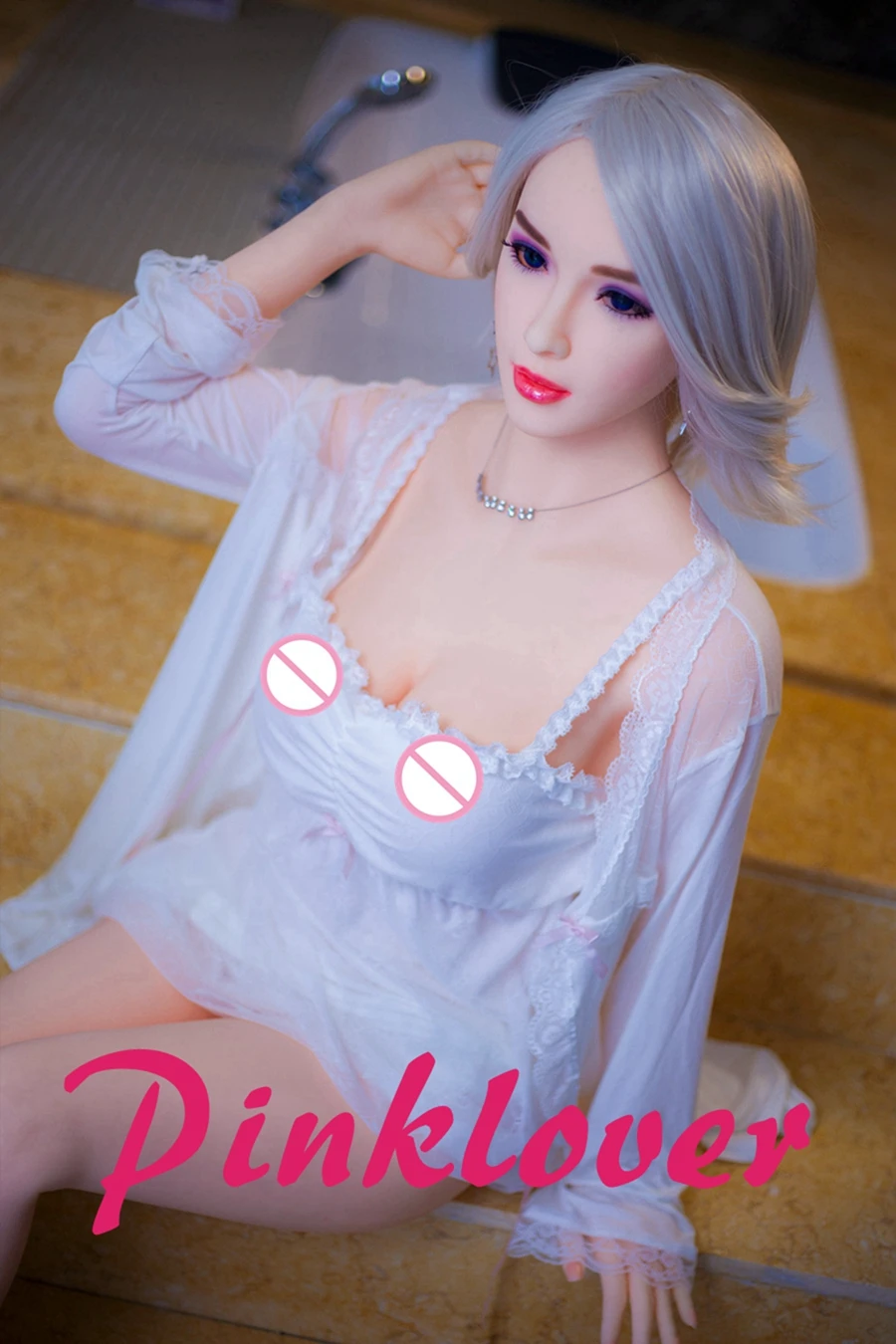 Pinklover 158cm Новое прибытие Подгонянная реалистичная белая кожа с металлическим