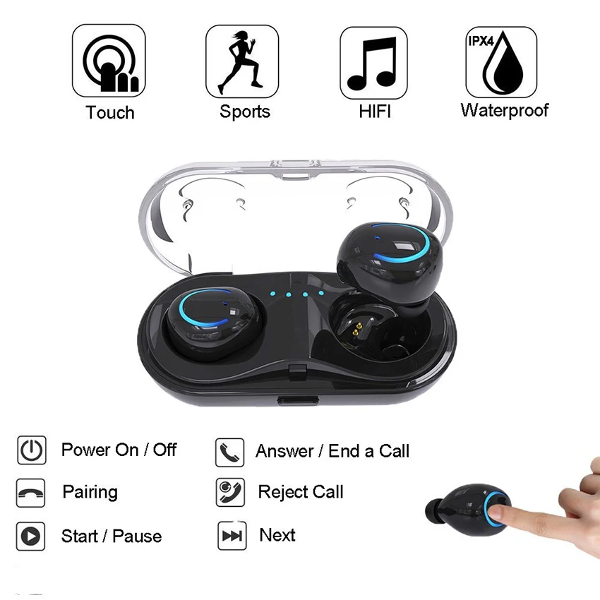 Aimitek Q18 Bluetooth наушники TWS HiFi бас стерео истинные беспроводные гарнитуры с