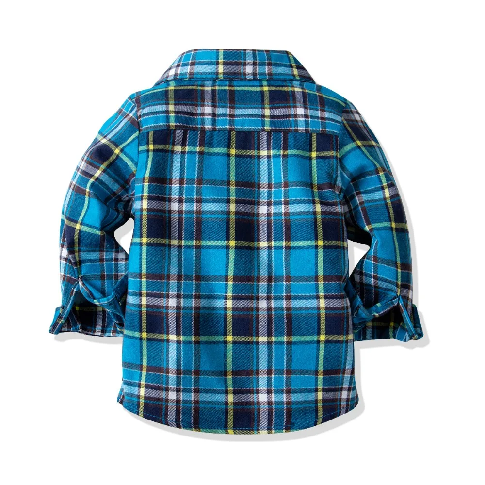 2019 Cotton Plaid Shirt+Pants Baby Boy Clothing Sets Gentleman Clothes Outfits Bebes Suits 2 to 8 Years Old 4 PCS Set |