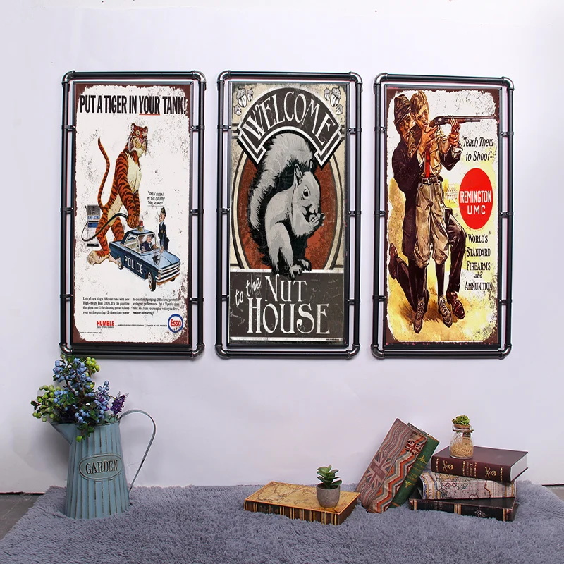 Неоновый металлический Ретро Знак Эссо Тигр Декор Оловянная табличка бензиновая