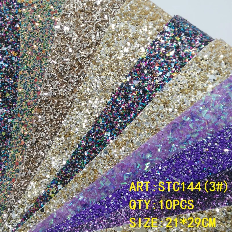 Прозрачный запас 1 комплект(10 шт.) 21X29 см Alisa Glitter Cuero Sintetico блестящая кожа для DIY аксессуары для волос ремесло STC144