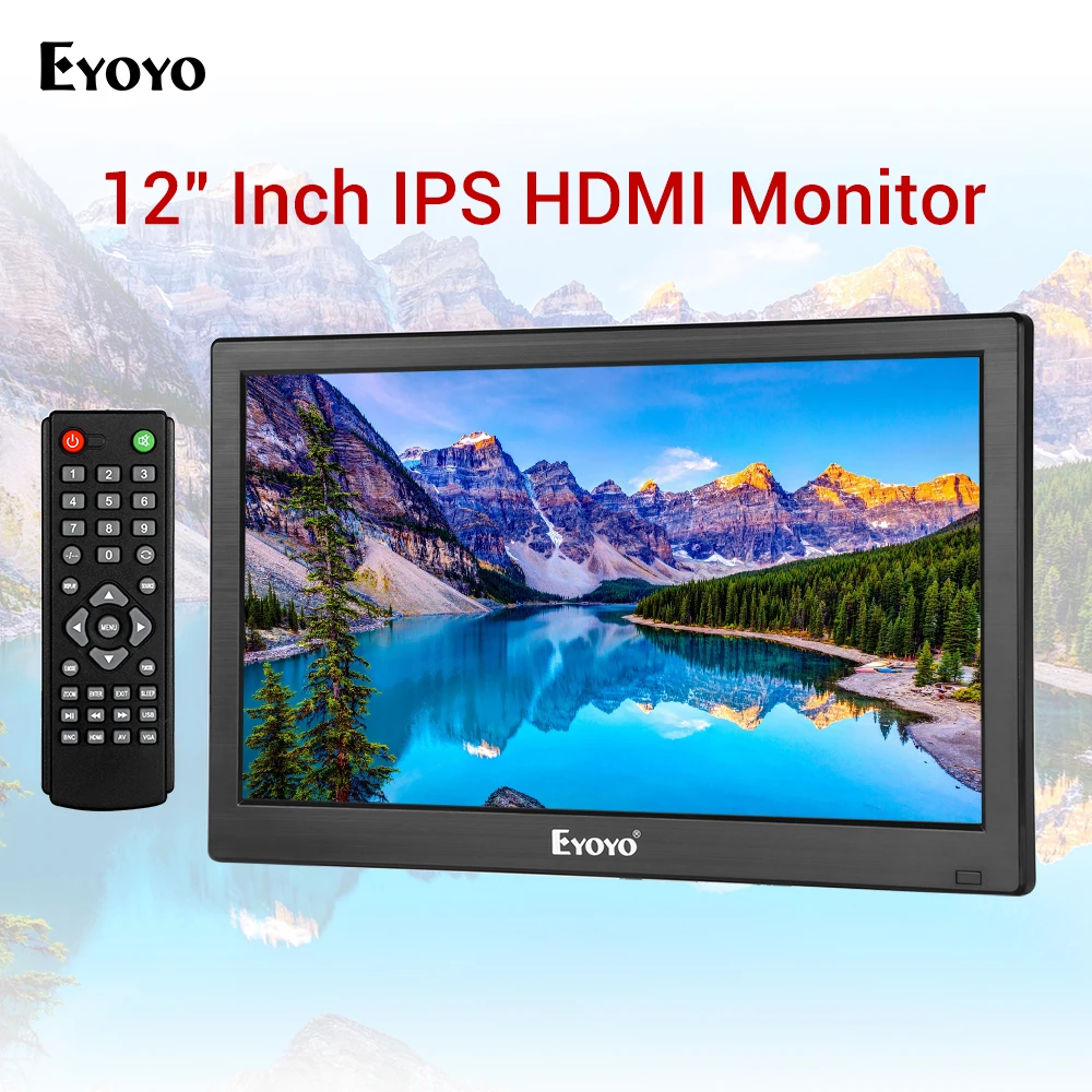 Eyoyo 12 дюймов Портативный Кухня ТВ с 1366x768 ips ЖК дисплей Экран Дисплей ТВ/usb пду