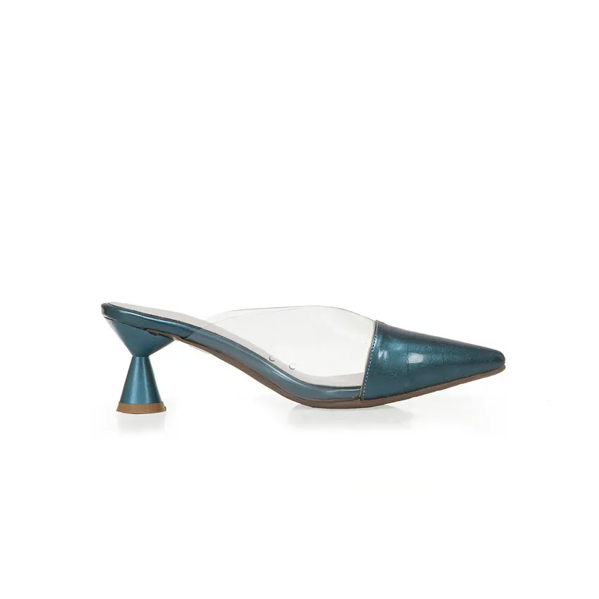 Женские сандалии QUTAA с острым носком на высоком каблуке ремешком пятке разные