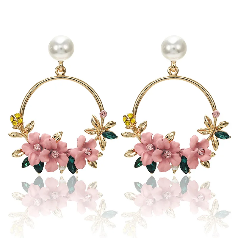 Модные ювелирные изделия геометрические массивные серьги в форме цветка висячие