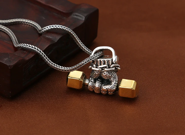 EDC 925 Silver with Brass Knife Beads A Pendant Paracord Outdoor DIY Decorations 925 Silver with Brass Camping Gear EDC Tools