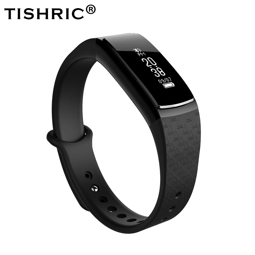 Black TISHRIC B13 Smart Band/браслет/часы/Браслет активности фитнес трекер приборы для измерения артериального давления измеритель пульса Smartwatch для iOS и Android - Цвет: Black