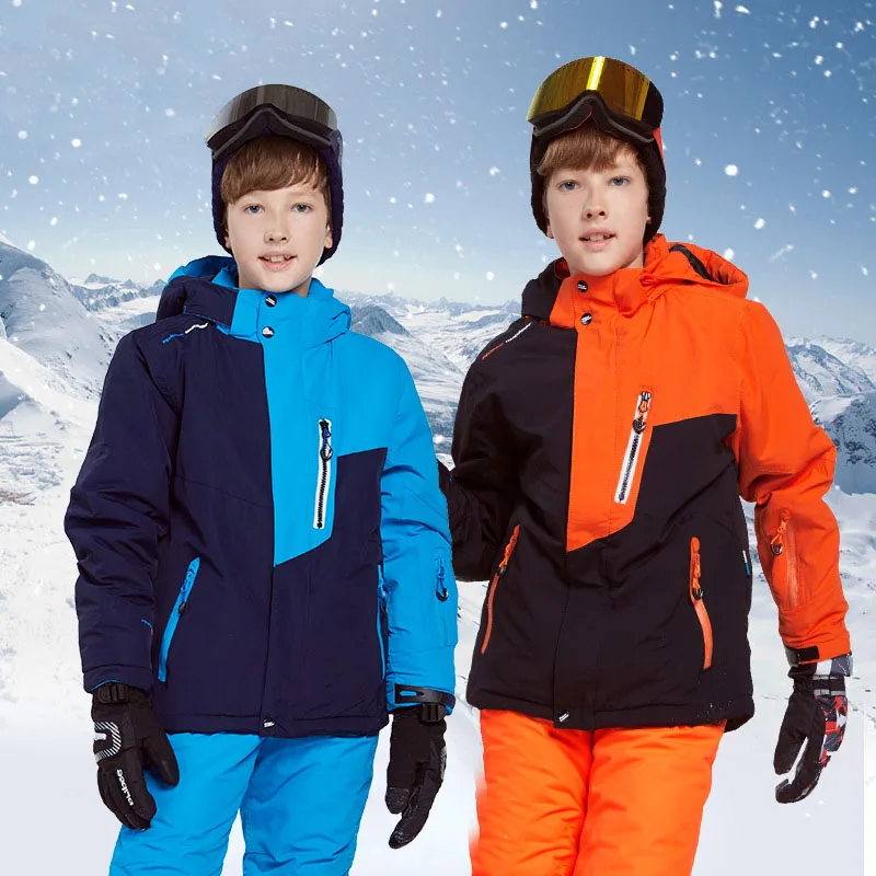 

2019 Winter Children's Ski Set Snowboard Jacket Boy Skiing Suit Waterproof Hooded Terno Esqui Roupa De Ski Warm And Windproof