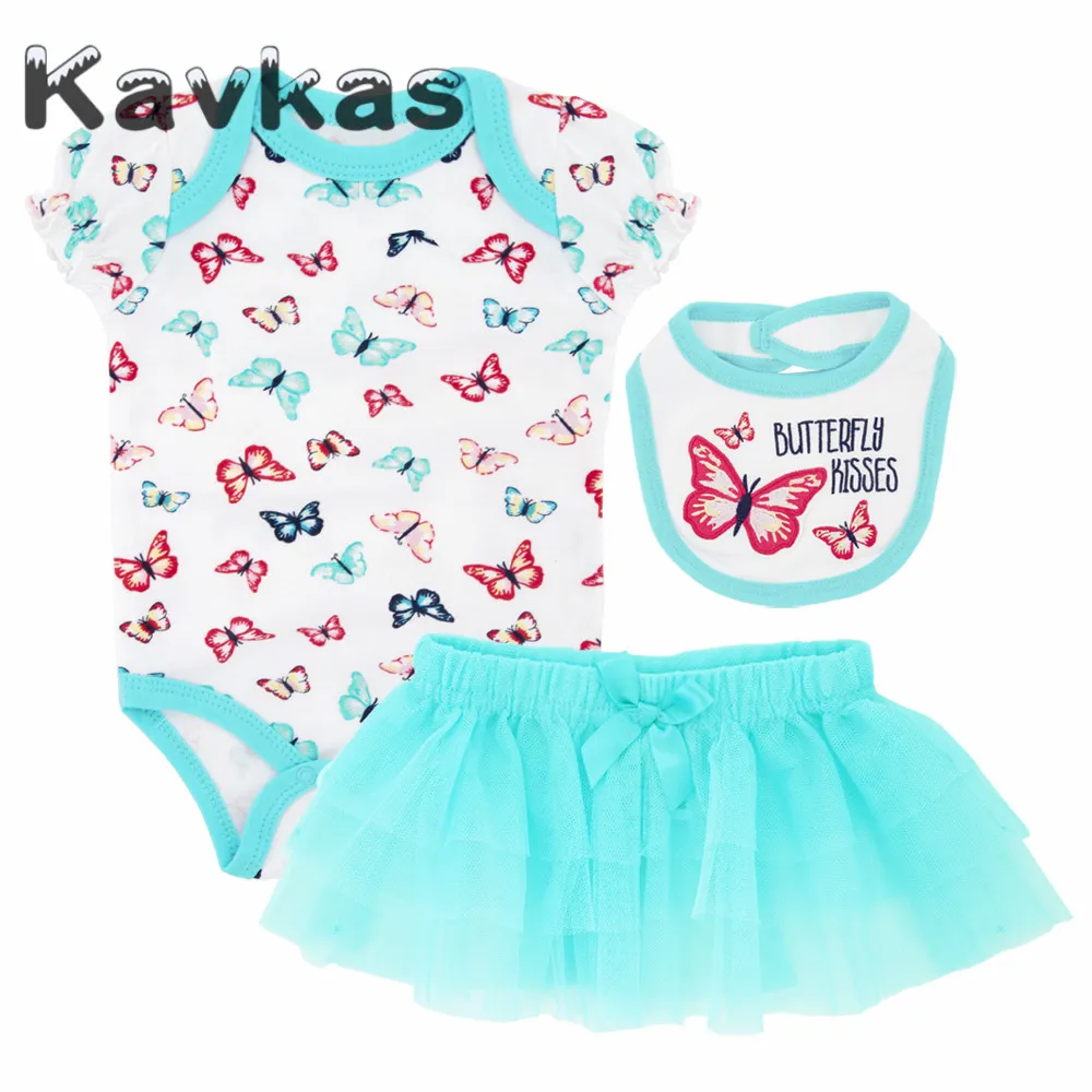Kavkas/комплект одежды для маленьких девочек, летняя хлопковая одежда с короткими рукавами для новорожденных, боди+ шапка+ носок+ штаны, боди для новорожденных мальчиков и девочек - Цвет: TZ6101