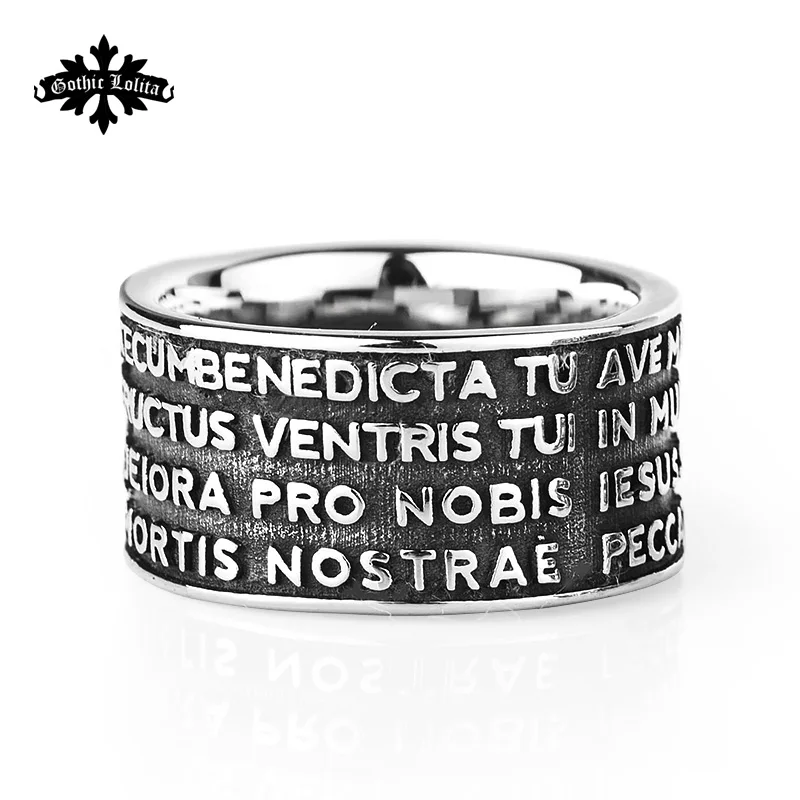 Кольцо из нержавеющей стали с надписями Библии град Мэри|Кольца| |