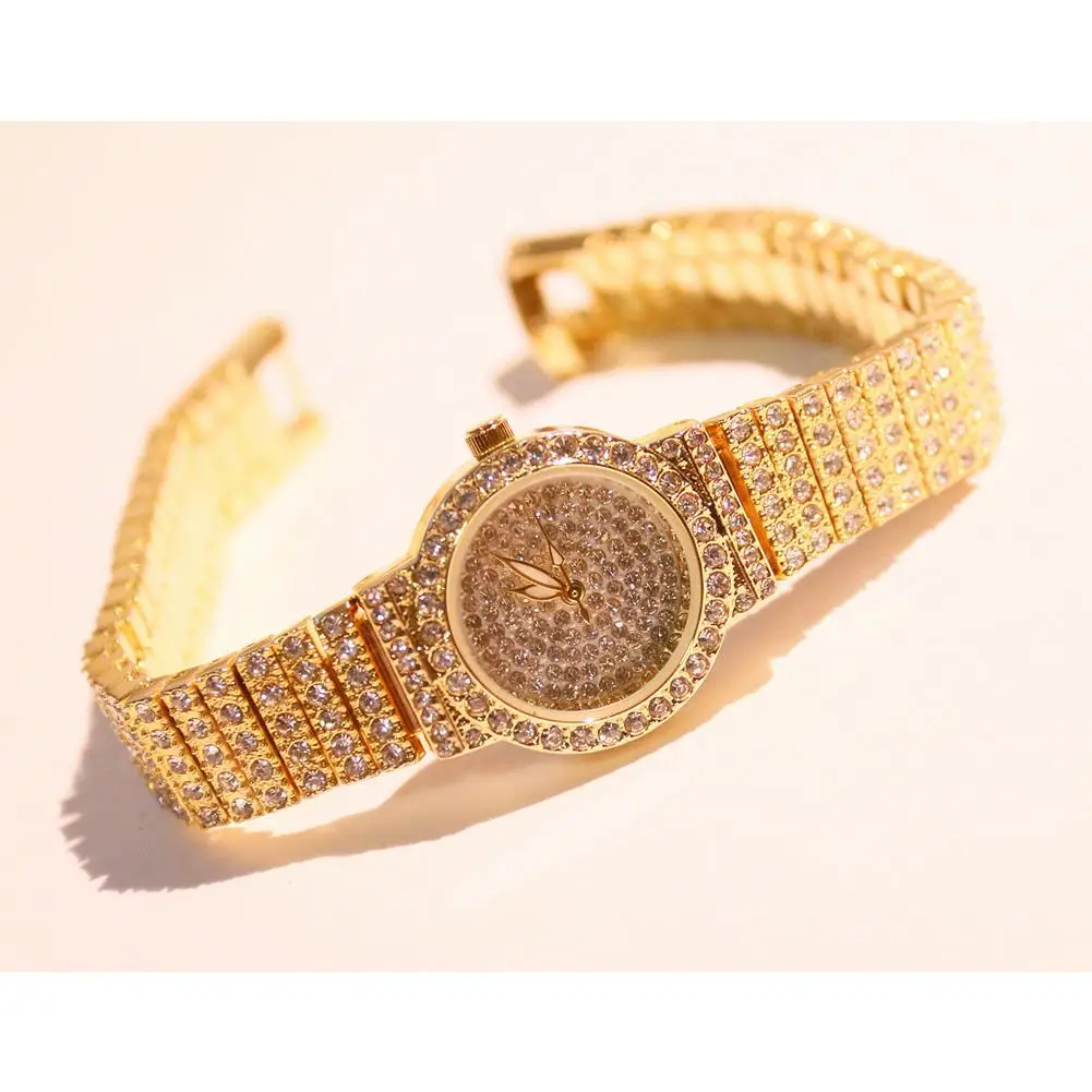 LinTimes Women Elegant Luxury Watches Bracelet Shimmer Crystal Quartz Wristwatch reloj mujer Clock