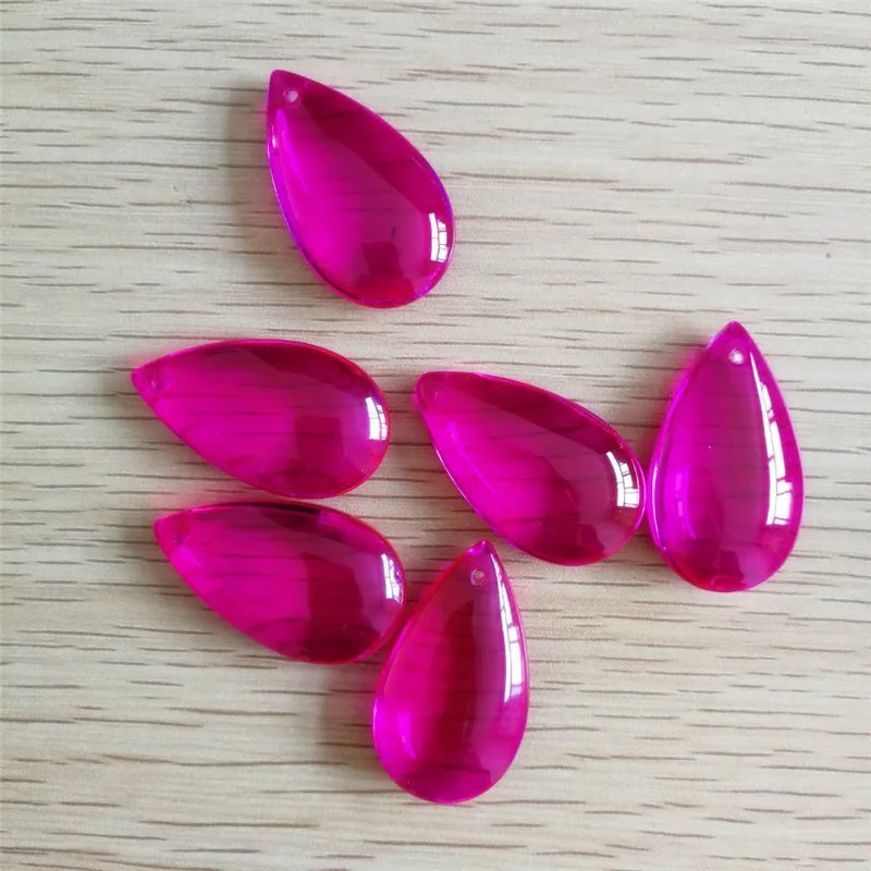 Горячая 38 мм покрытие фуксия Хрустальное стекло люстра гладкая капля для отеля