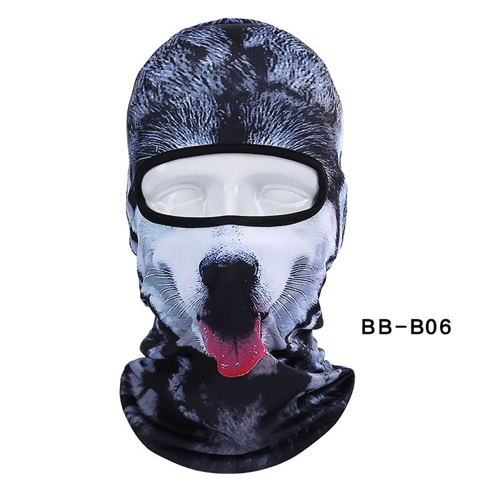 BB-B06 Новые популярные Лыжные шапки с 3D-принтом в виде животных, маска для езды на велосипеде на открытом воздухе, зимние тёплые Лыжные маски для кошек и собак - Цвет: BB-B06