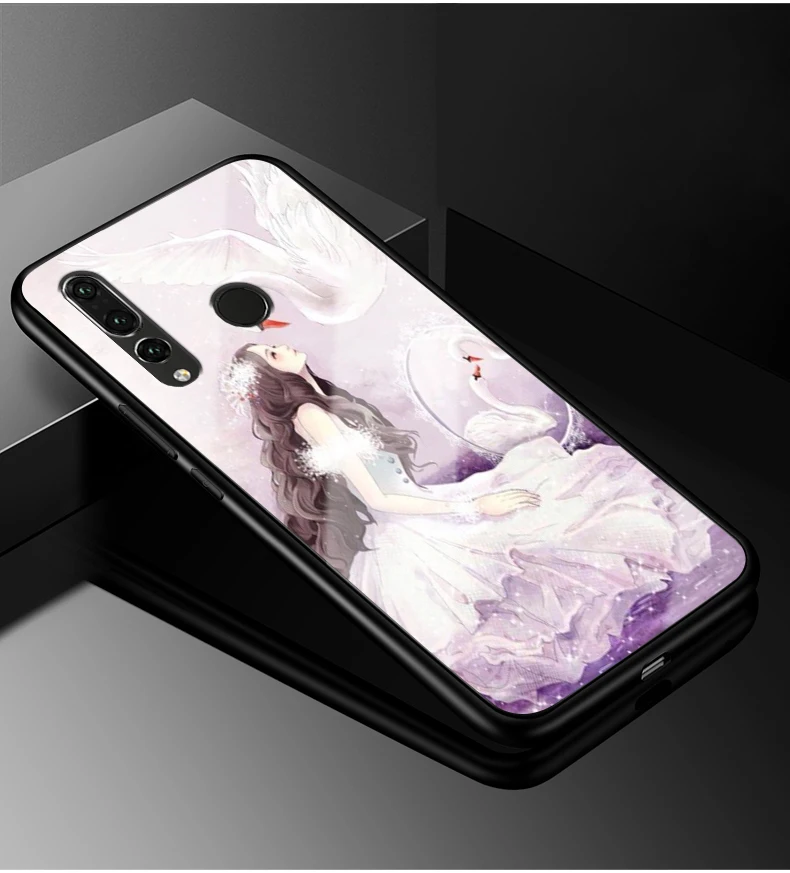 Для Huawei Honor 10i чехол Honor 10i PC Пластиковый стеклянный чехол для телефона черный ТПУ бампер чехол для Huawei Honor 10i HRY-LX1T 10 i чехол