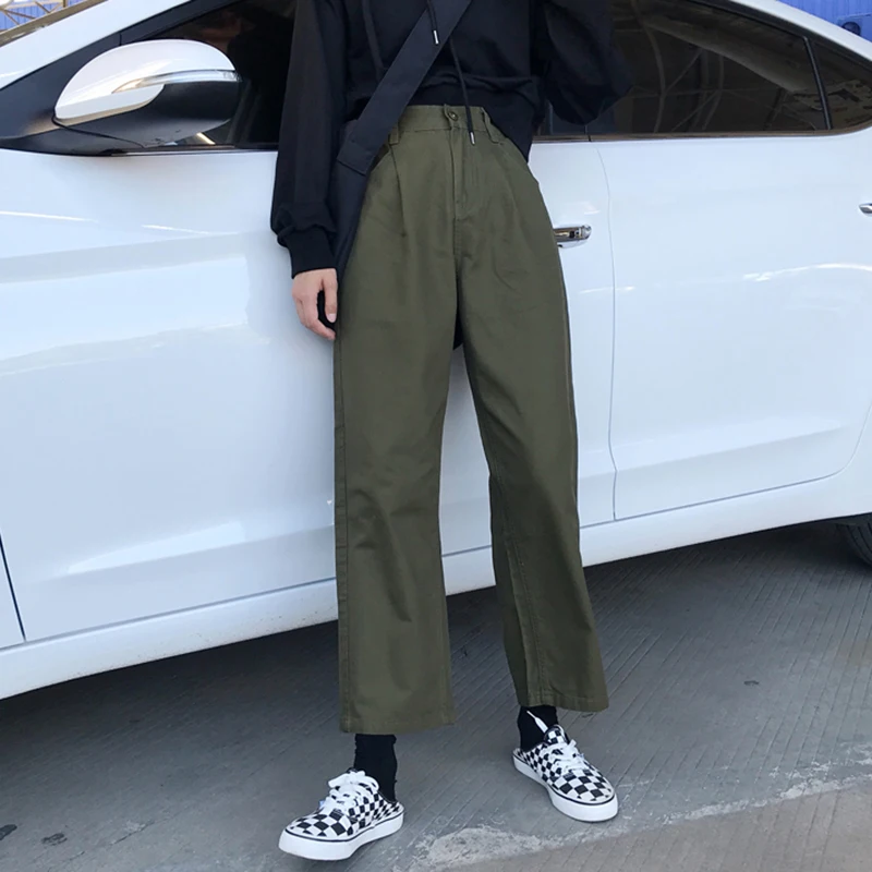 Для женщин элегантные однотонные Широкие штаны одежда с карманами дизайнерские