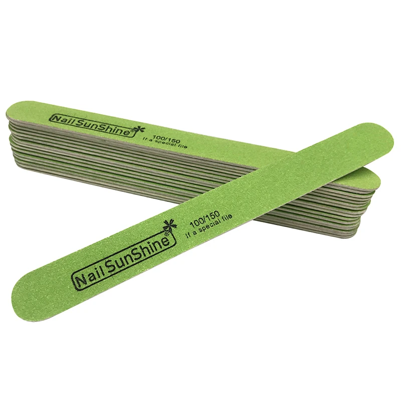 

10 Pcs/lot Green Nail Files 100/150 Wooden Nail File Lixa De Unha Lima Buffer Pedicure and Manicure DIY Nail Tools Kit
