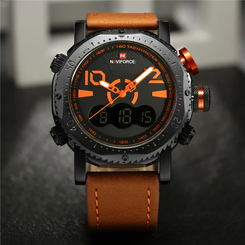 NAVIFORCE мужские часы цифровые спортивные s лучший бренд Роскошные военные