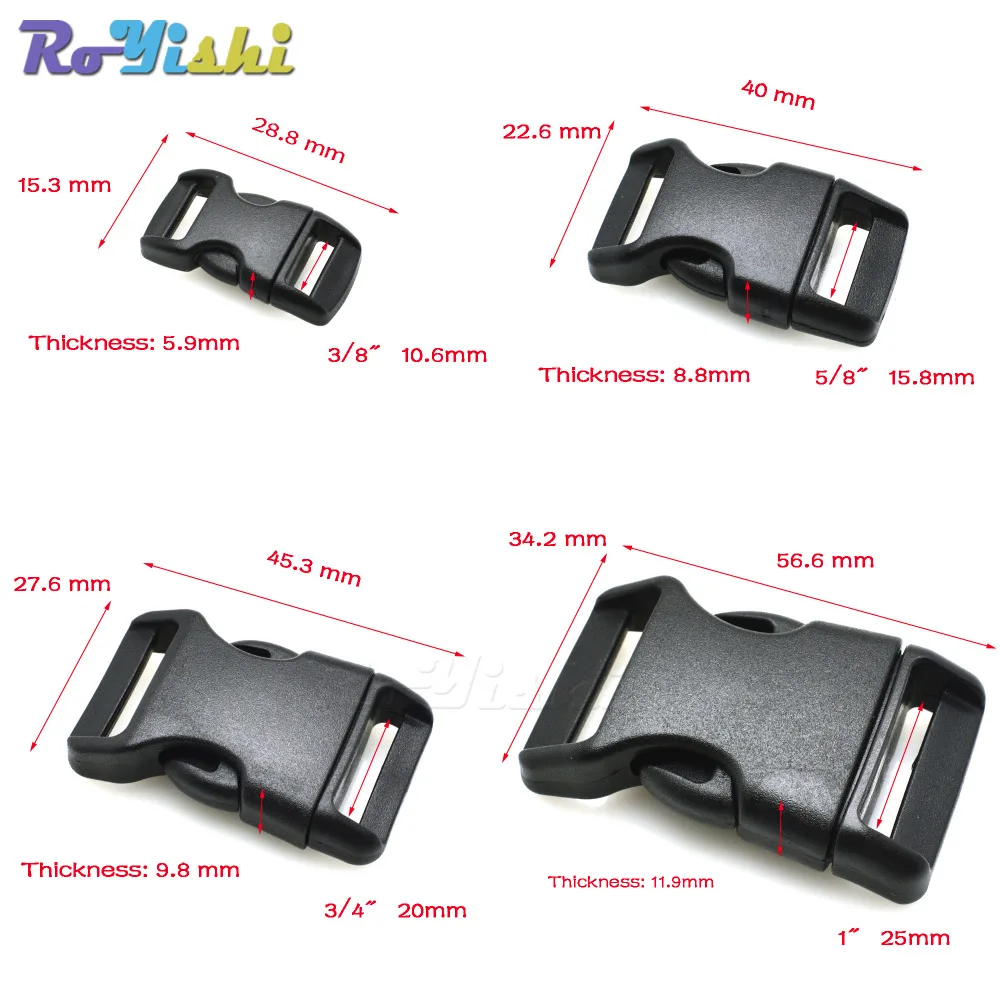 Контурные Изогнутые для браслета Паракорда и собачьей шлейки пластиковая пряжка