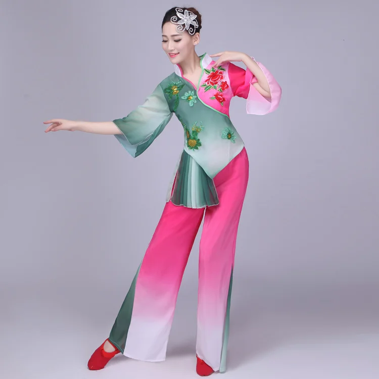 traditional chinese folk dance costume for woman national women yangge woman clothing dragon dance costumes costume yangko dress