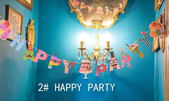 Яркий бумажный флаг с надписью Happy вечерние Декоративный баннер флажки для дня