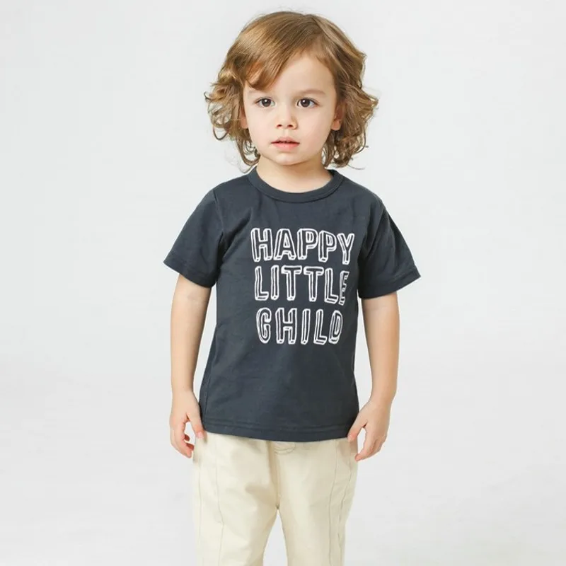 Летняя детская футболка для мальчиков девочек топы белого цвета черный Для детей