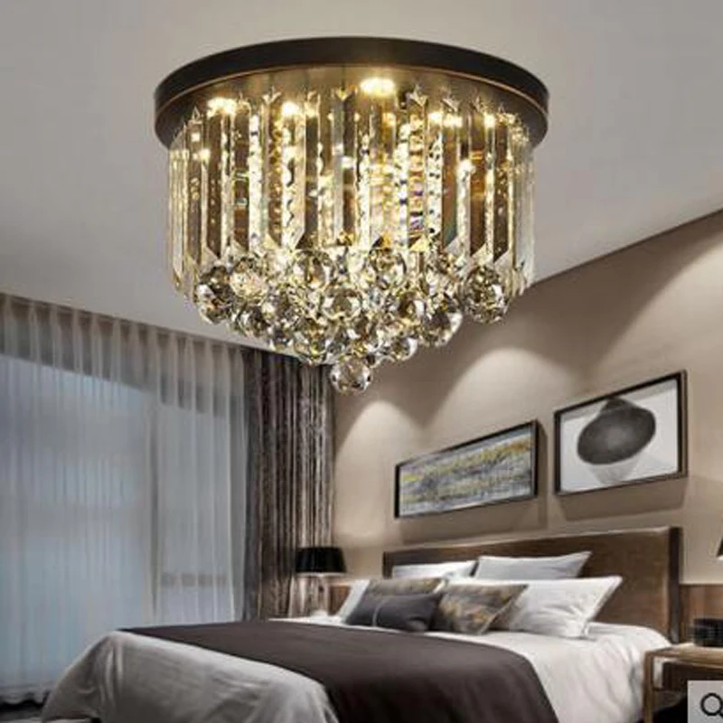 Постмодерн потолочный светильник led Ретро черный спальня круглый домашний