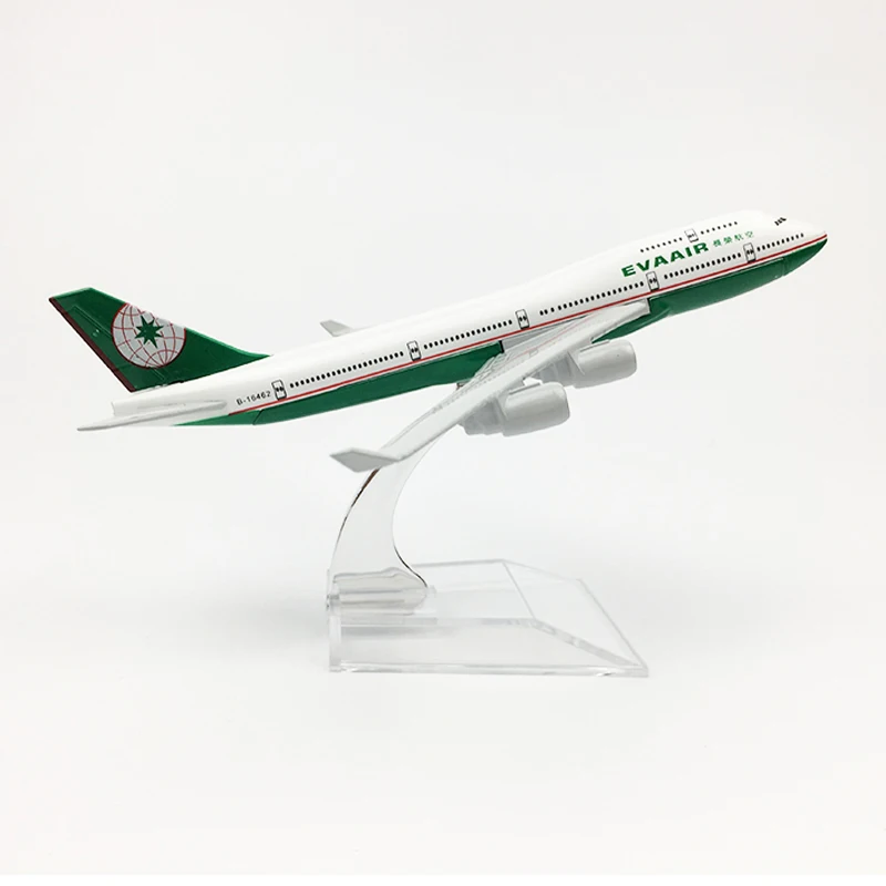 Бесплатная доставка модель самолета из Тайваня EVA Боинг 747 16 см металлического