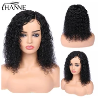 hanne hair short curly lace front human hair wigs brazilian side part wig with baby hair for black women 150 density