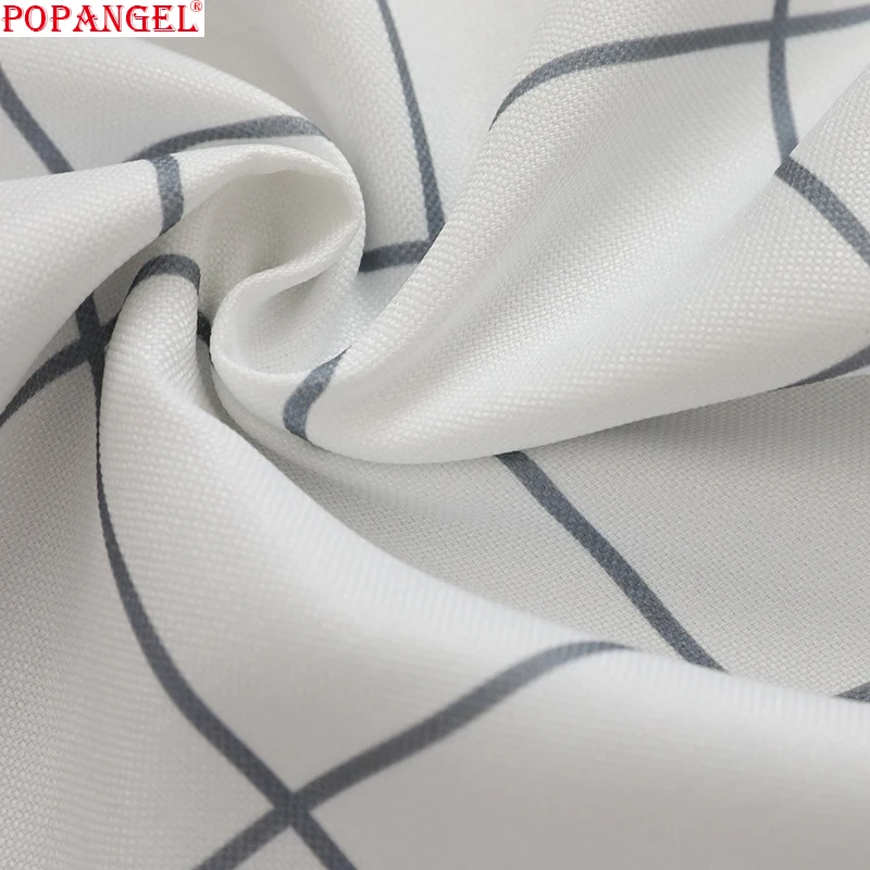 Popangel простая популярная Роскошная клетчатая набивная полузатеняющая термоизолированная оконная занавеска для гостиной s Заказная занавеска капля